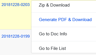 Generate PDF menu