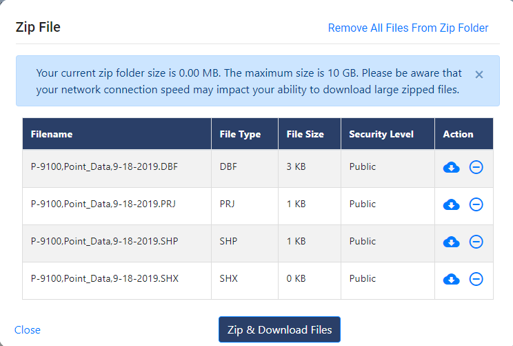 Zip file folder contents